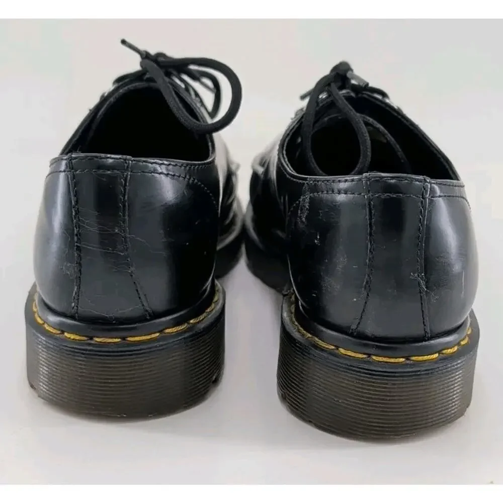 Dr. Martens Ramsey Smooth Leather Creepers Black/White Interlace Size 7 Mens/8 W